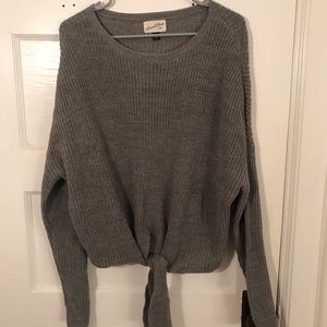 Grey Oversized Knit Sweater